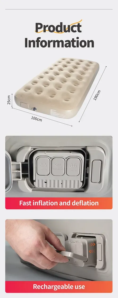 Fully automatic inflatable mattress outdoor camping sleeping pad household inflatable folding mattress