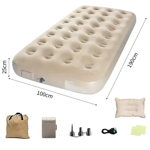 Fully automatic inflatable mattress outdoor camping sleeping pad household inflatable folding mattress