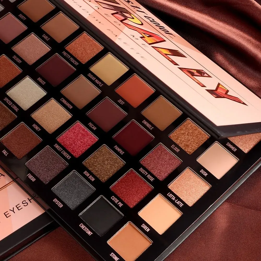 45 colors matte eyeshadow palette with highlighter, glitter paper cardboard makeup powder