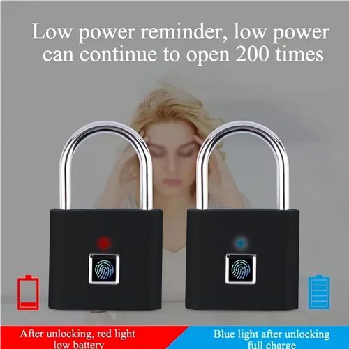 🔒Smart Fingerprint keyless Padlock Waterproof USB Charge