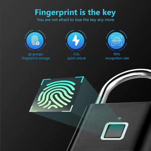 🔒Smart Fingerprint keyless Padlock Waterproof USB Charge