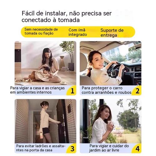 Câmera ultra HD que grava mesmo sem internet e sem energia. Gravação automática, você pode ficar tranquilo mesmo estando fora.