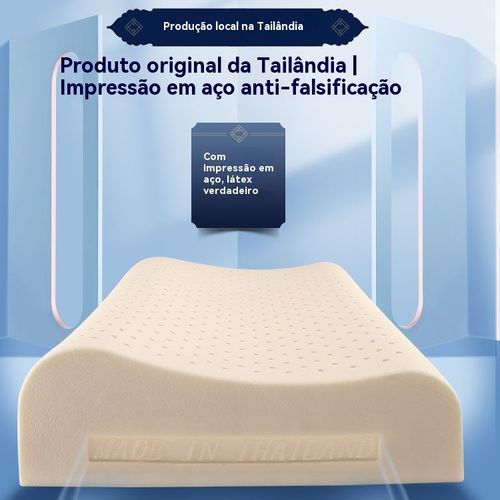 Não sue mais à noite! Travesseiro de látex 100% natural da Tailândia, fresco e protege a cervical.