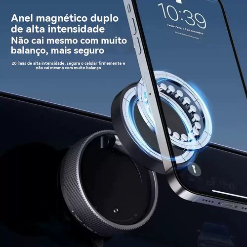 Não se preocupe com as estradas ruins de Luanda. Este suporte de celular com fixação a vácuo agarra firmemente e não balança.