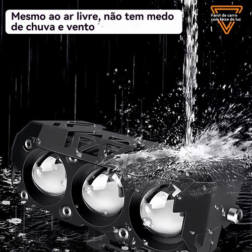 Faróis 5 vezes mais brilhantes que os originais, proporcionando maior clareza e segurança na condução noturna.