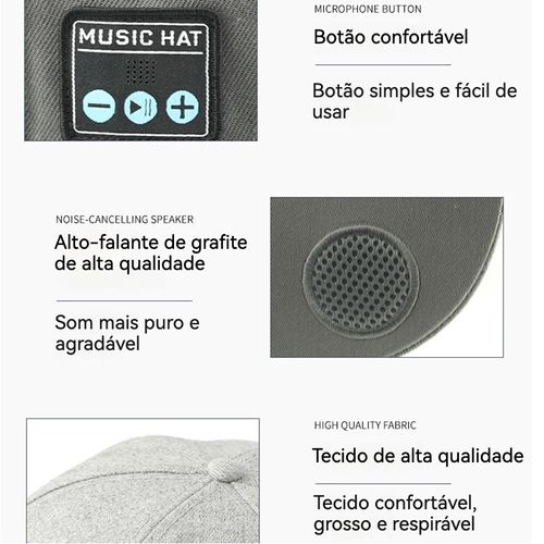 Um chapéu com um altifalante sem fios Bluetooth, que lhe oferece uma forma única de desfrutar da sua música.