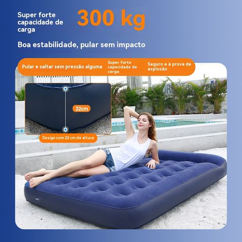 Cama inflável portátil, proporciona uma experiência de sono mais confortável aos seus hóspedes, ideal para uso em casa e lazer ao ar livre.