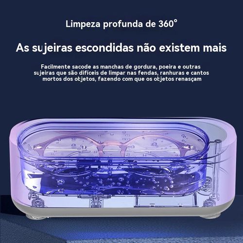 Limpador ultrassónico multifuncional de alta frequência, deixando os seus óculos, joias e pincéis de maquilhagem com aparência de novos.