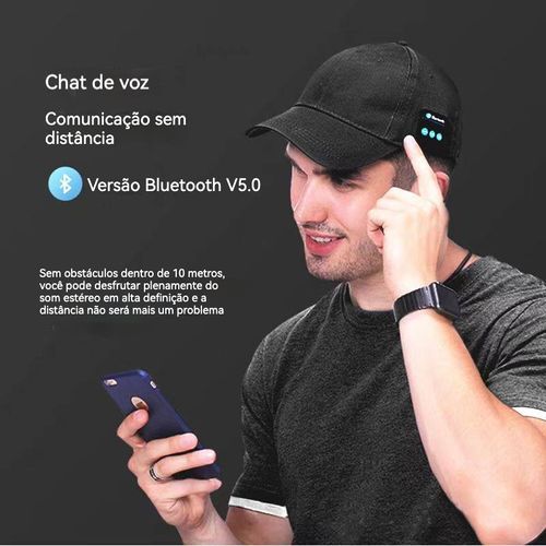 Um chapéu com um altifalante sem fios Bluetooth, que lhe oferece uma forma única de desfrutar da sua música.