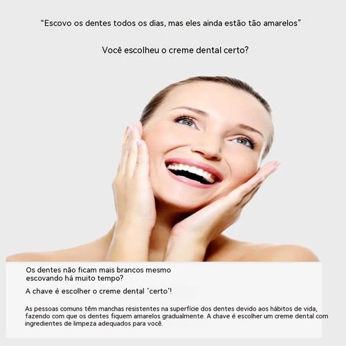 Pasta de dentes com carvão vegetal natural, absorção profunda, elimina o amarelecimento e manchas dentárias, deixando você sorrir com confiança.