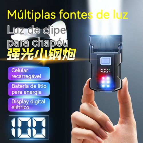 Chaveiro multifuncional com lanterna, adequado para caminhadas noturnas, reparações à noite e emergências.