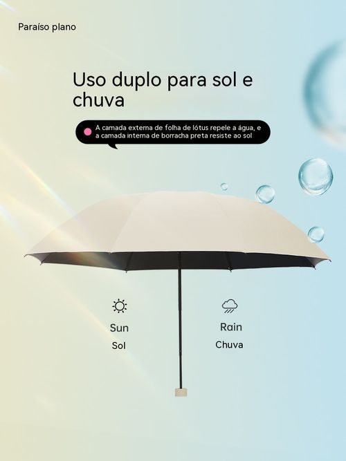Não tema sol forte nem chuva ao sair! Guarda-chuva para sol e chuva, essencial para praia e uso diário.