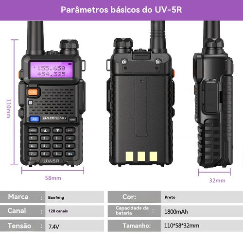 Rádio comunicador que faz chamadas sem rede, com sinal forte e longo alcance. É a primeira escolha para segurança, atividades ao ar livre e construção.