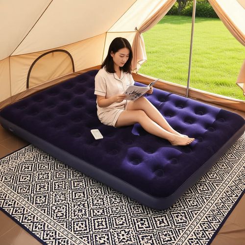 Cama inflável portátil, proporciona uma experiência de sono mais confortável aos seus hóspedes, ideal para uso em casa e lazer ao ar livre.