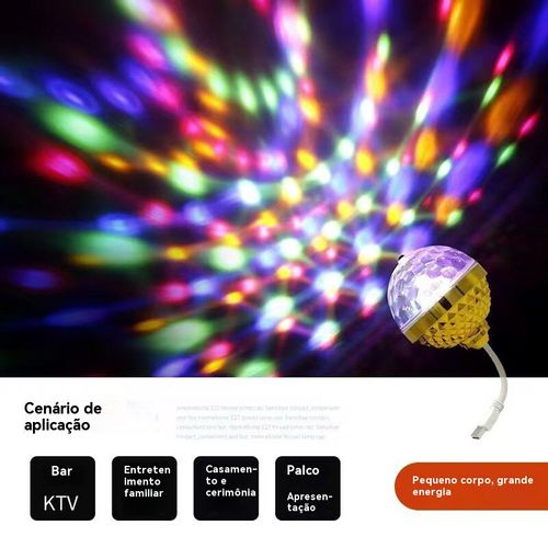 Esta luz colorida giratória transforma a sua casa numa discoteca super atmosférica instantaneamente.