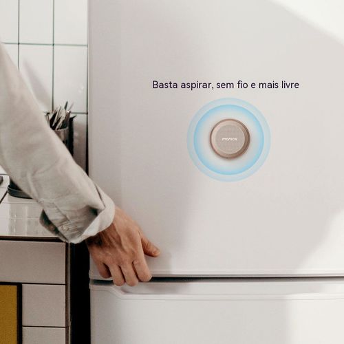 Coluna e também suporte de telemóvel. Com imã na traseira, fixa-se onde quiser. À prova de água de alta resistência, você curte música até no banho.