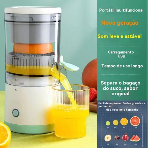 Liquidificador portátil sem fio, rendimento de sumo superior a 90%, sem desperdício de polpa.