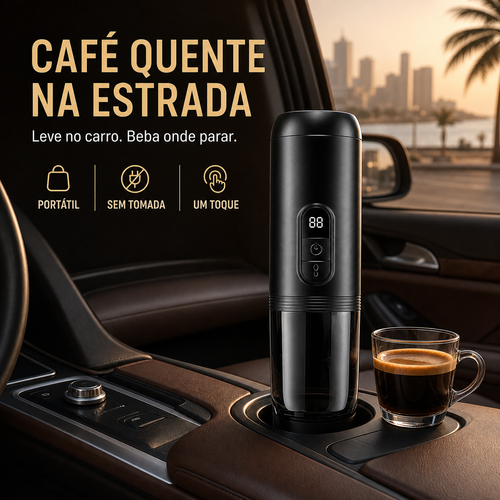 Máquina de Café Espresso Portátil com Aquecimento,Tenha café quente onde estiver, sem precisar de tomada. Coloque café moído ou cápsula, adicione água e carregue no botão. A máquina aquece a água e prepara o espresso automaticamente. A pressão de 20 bar tira mais sabor e uma crema mais densa. A bateria de 7800 mAh prepara cerca de 4–5 cafés aquecendo a água. Compacta, fácil de levar e recarregável por USB-C. Ideal para casa, carro, trabalho e viagem.
