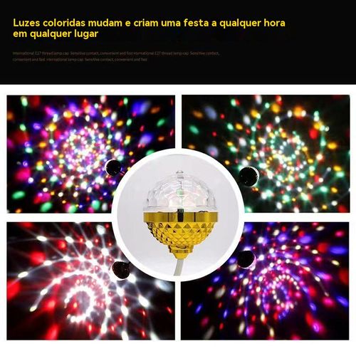 Esta luz colorida giratória transforma a sua casa numa discoteca super atmosférica instantaneamente.
