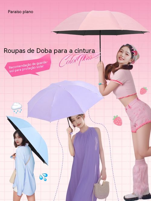 Não tema sol forte nem chuva ao sair! Guarda-chuva para sol e chuva, essencial para praia e uso diário.