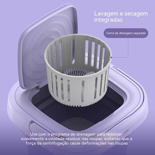 Máquina de lavar dobrável portátil de grande capacidade, economiza água e energia. Deixa as roupas íntimas e meias de toda a família sempre limpas com facilidade.