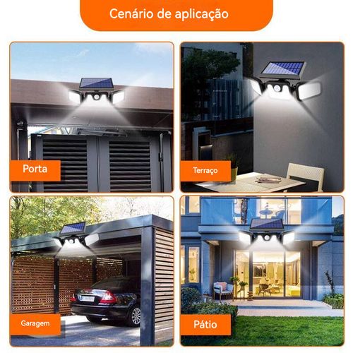 Lâmpada solar dobrável, acende quando alguém chega, apaga quando sai, à prova de chuva e raios.