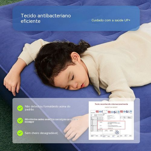 Cama inflável portátil, proporciona uma experiência de sono mais confortável aos seus hóspedes, ideal para uso em casa e lazer ao ar livre.