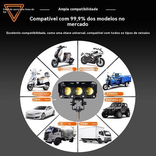 Faróis 5 vezes mais brilhantes que os originais, proporcionando maior clareza e segurança na condução noturna.