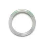 Jade Bangle - Light green colored rounded iced jadeite bangle