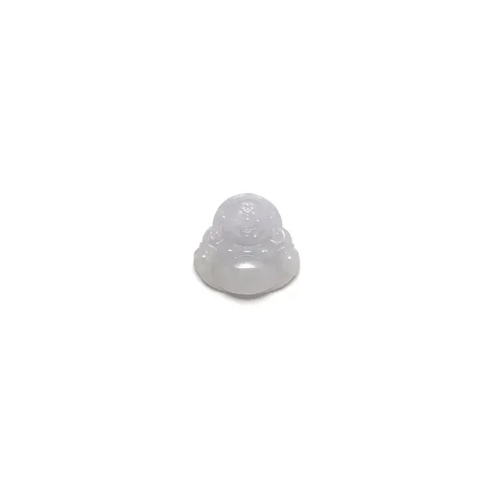 Jade Pendant - Light lavender colored Budai Laughing Buddha carved ice jadeite jade pendant