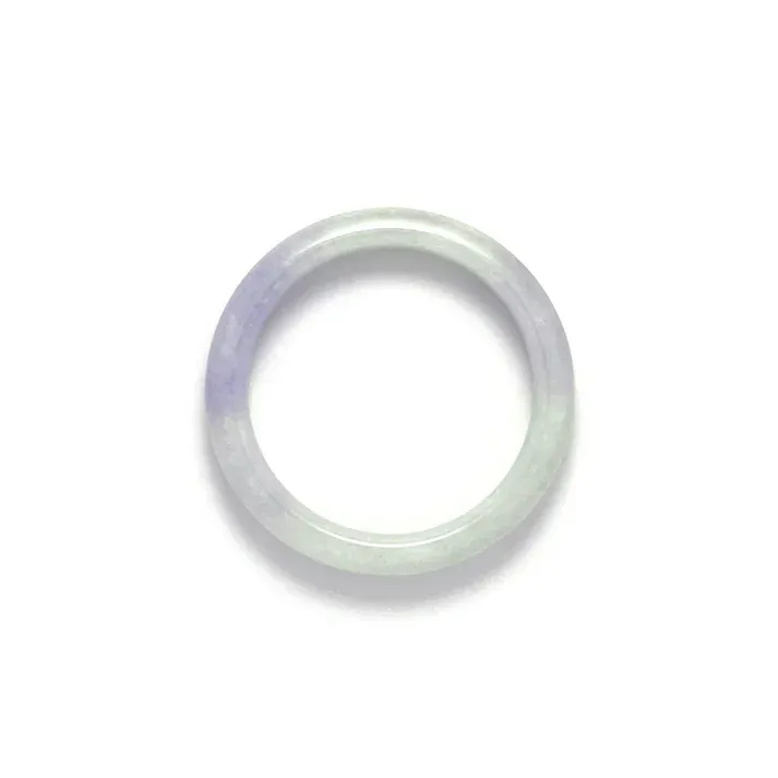 Jade Bangle - Lavender with white colored rounded jadeite jade bangle