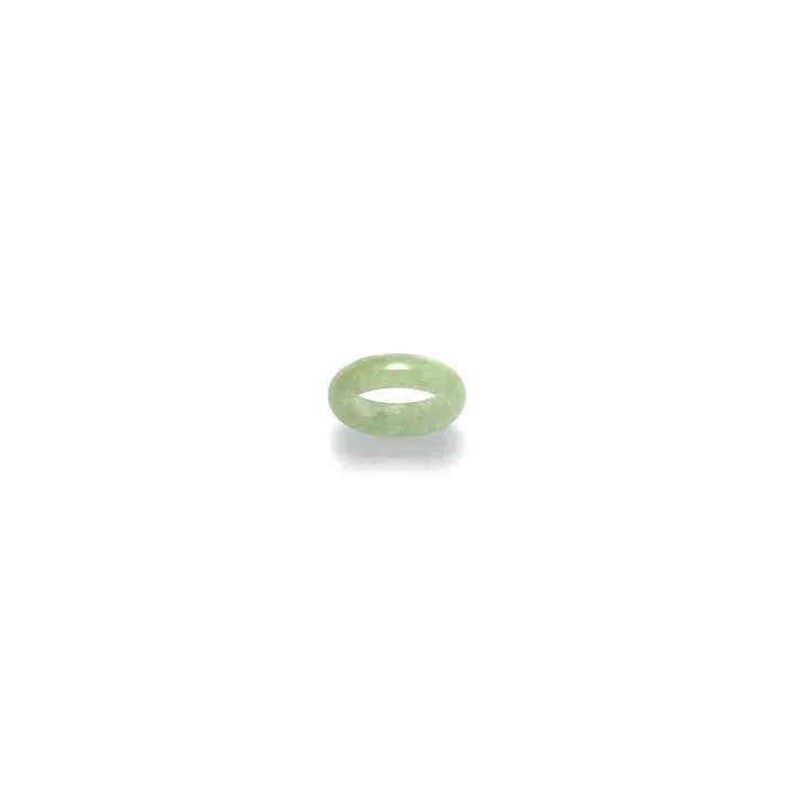 JADE RING - LIGHT APPLE GREEN COLORED ROUNDED JADEITE JADE RING