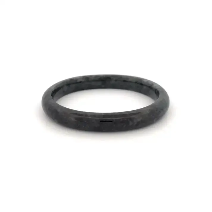 Jade Bangle - Black colored oval shaped jadeite jade bangle