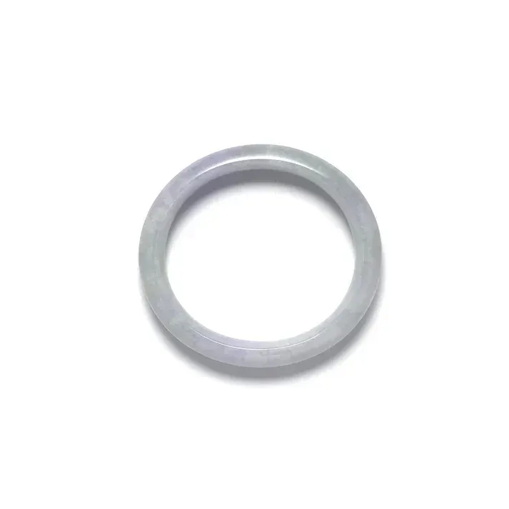 Lavender colored oval shaped jadeite jade bangle