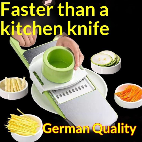 Stainless Steel Multifunctional Vegetable Slicer with Hand Guard, Anti-cut Kitchen Grater for Slicing Shredding Potato Cucumber Carrot