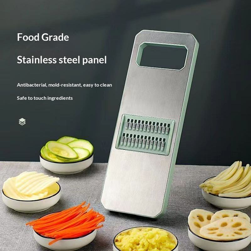 Stainless Steel Multifunctional Vegetable Slicer with Hand Guard, Anti-cut Kitchen Grater for Slicing Shredding Potato Cucumber Carrot