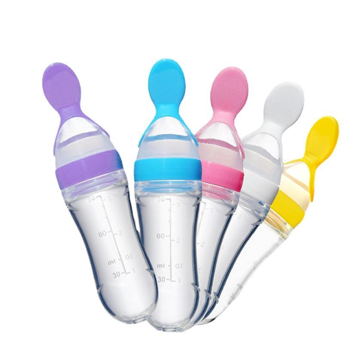 Silicone baby feeding bottle (with suction cup)