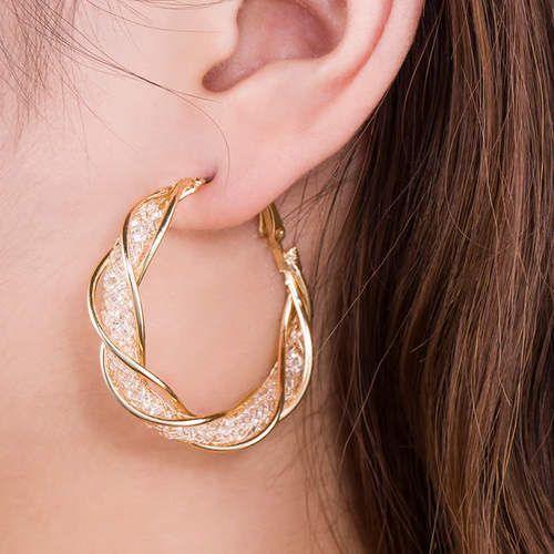 💕-S925 Gold Fashion Twist Earrings