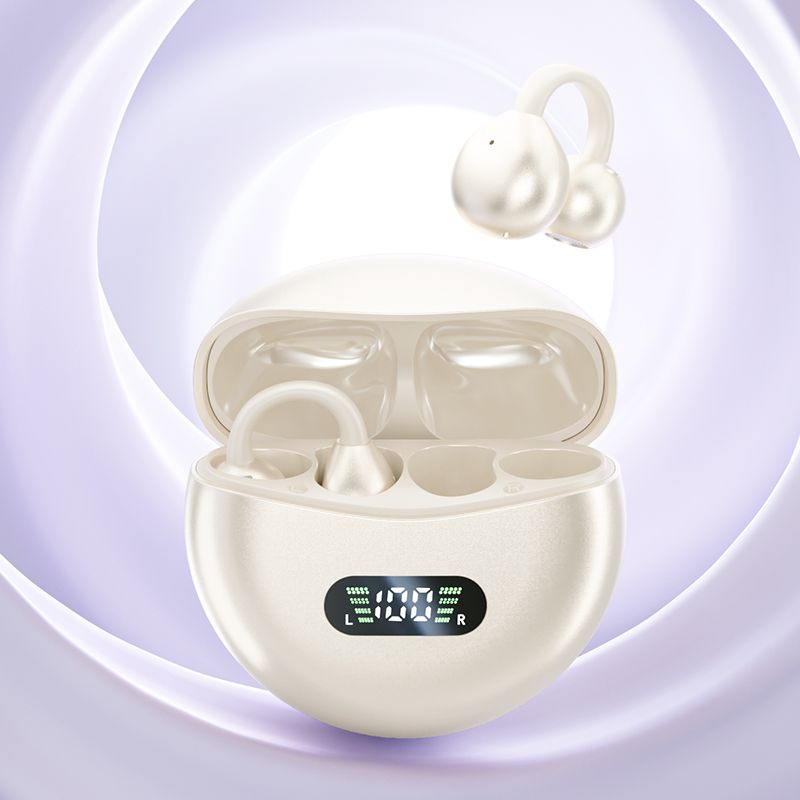 M79 & M91 Open-Back Wireless Stereo Earbuds: Crafted with high-end glossy electroplated materials, they double as stylish ear clip earrings. Boasting a low latency of just 38ms, these premium earphones deliver immersive stereo sound while blending fashion with functionality for a versatile audio accessory