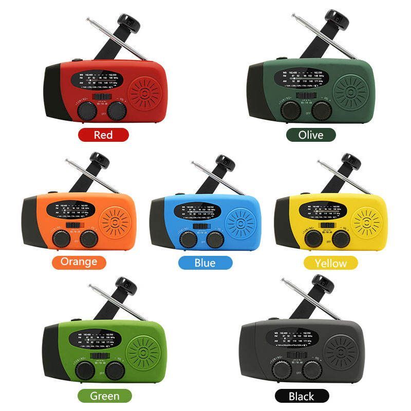 Portable Weather Radio Am Fm Sw Hand Crank Full Band Solar Powered Flashlight Lamp Power Radio Solar Emergency Radio