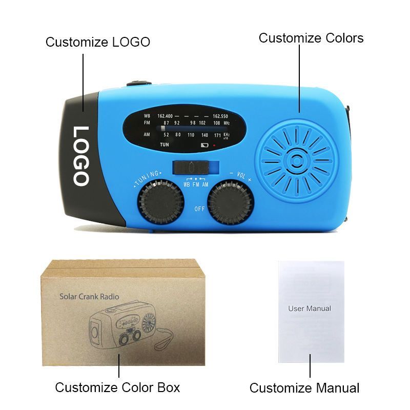 Portable Weather Radio Am Fm Sw Hand Crank Full Band Solar Powered Flashlight Lamp Power Radio Solar Emergency Radio