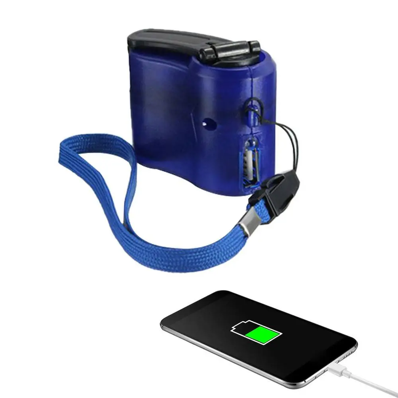 Camping Hand Crank Charger Manual Cranking Power Generation Lighting Tools With USB Port LED Light Mini Powerbank Charging