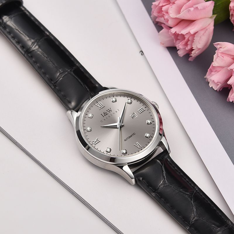PSQ-I&W 5121 Swiss Fashion Light Luxury Mechanical Watch Stainless Steel Sapphire Crystal Butterfly Clasp for Men Women