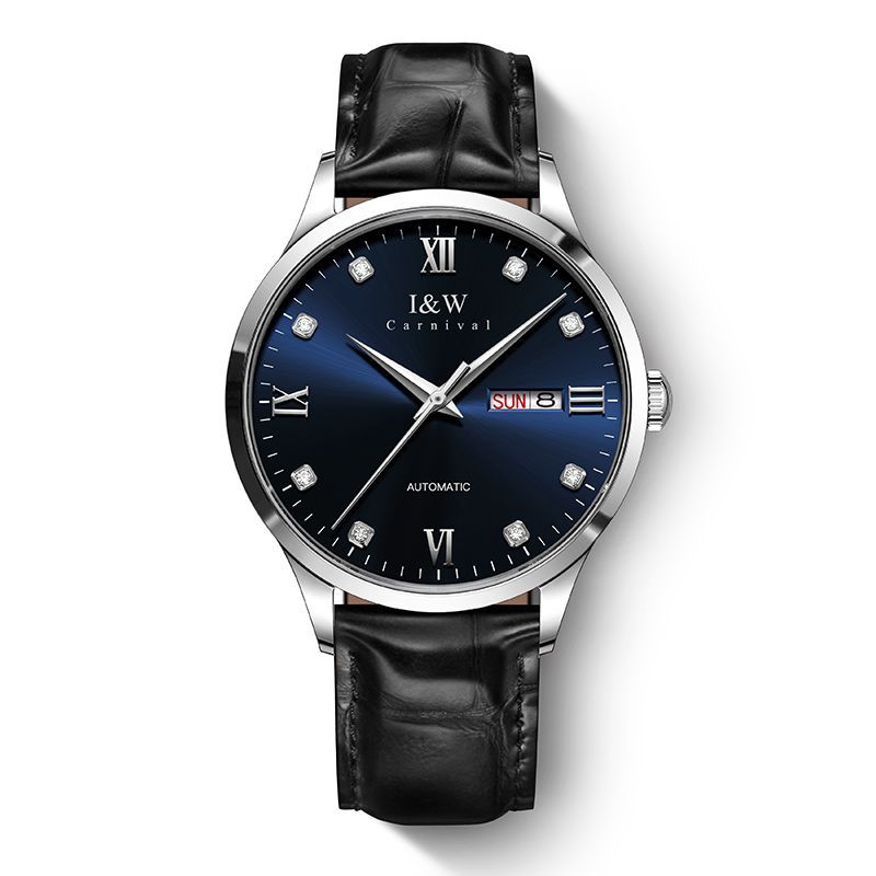 PSQ-I&W512 Swiss brand women's watches mechanical watches temperament versatile leisure waterproof Valentine's Day 520 gift Grey leather belt in this colour