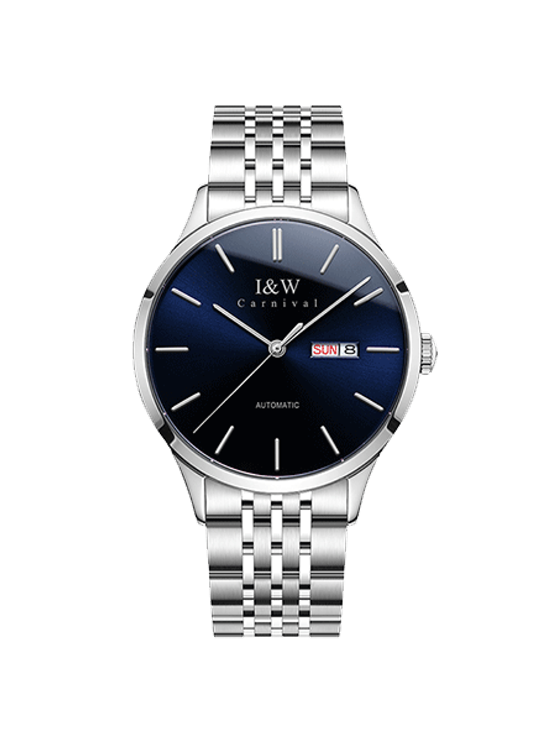 PSQ-I&W508Men's Luxury Automatic Mechanical Business Watch Stainless Steel Wristwatch Masculine Relogio Seiko Movement Pointer Waterproof