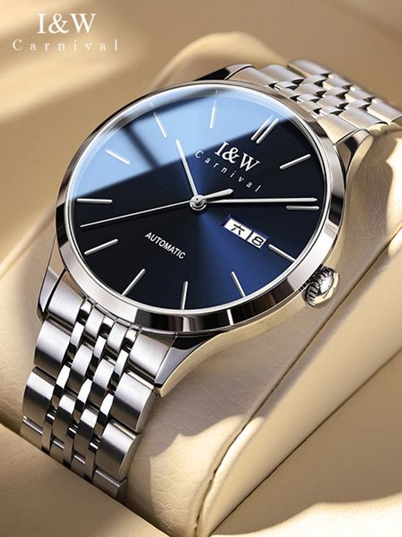 PSQ-I&W508Men's Luxury Automatic Mechanical Business Watch Stainless Steel Wristwatch Masculine Relogio Seiko Movement Pointer Waterproof