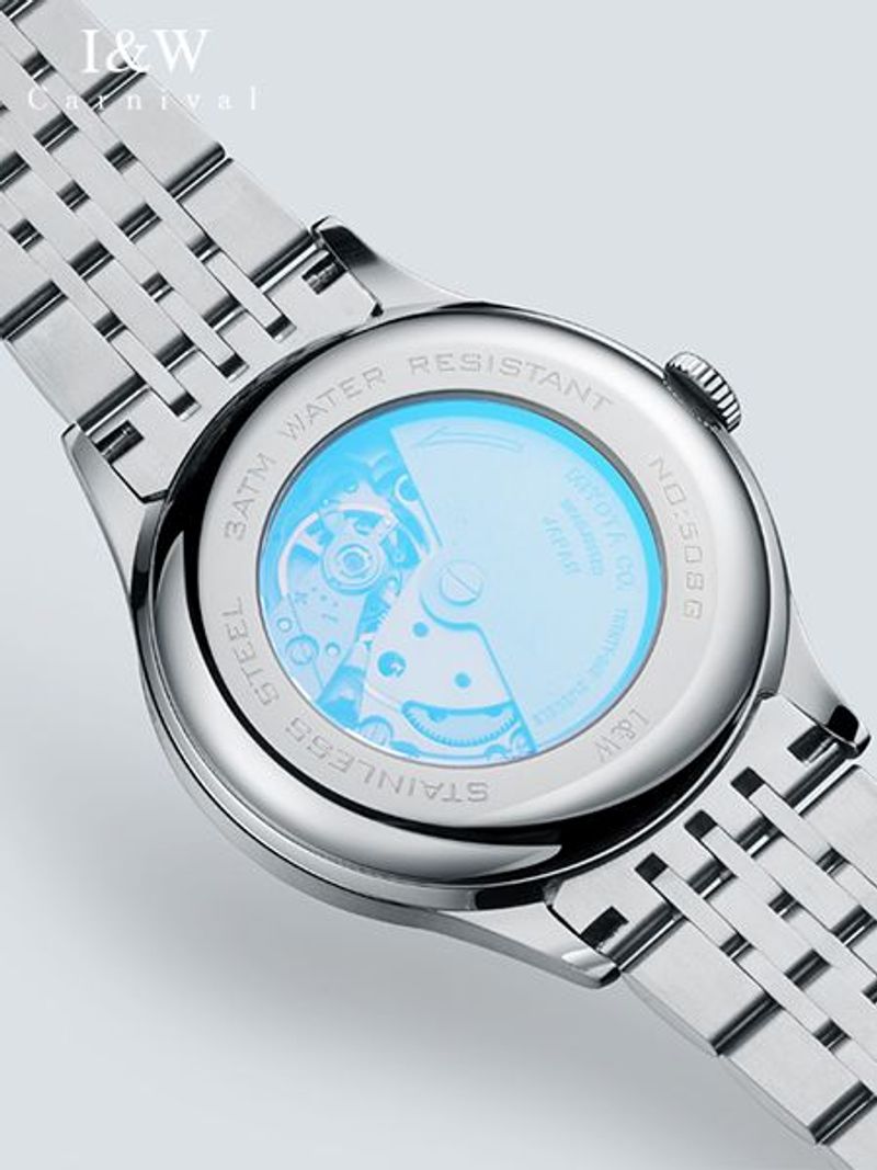 PSQ-I&W508Men's Luxury Automatic Mechanical Business Watch Stainless Steel Wristwatch Masculine Relogio Seiko Movement Pointer Waterproof