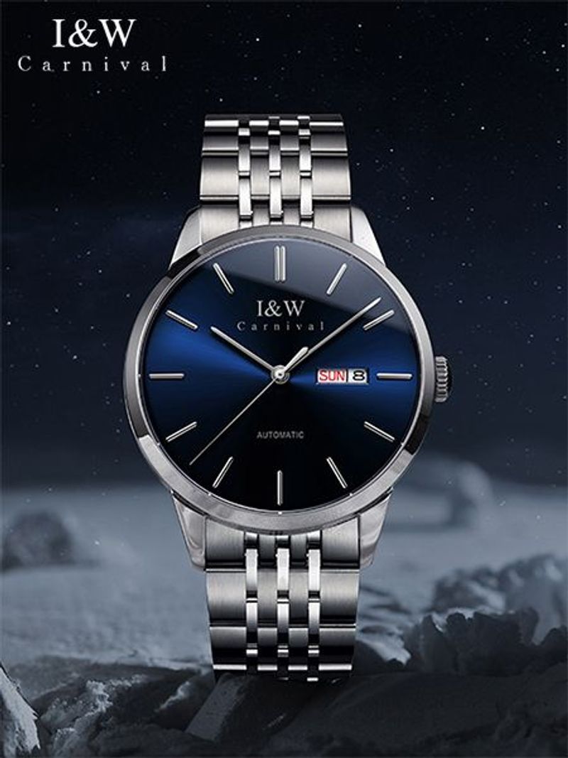 PSQ-I&W508Men's Luxury Automatic Mechanical Business Watch Stainless Steel Wristwatch Masculine Relogio Seiko Movement Pointer Waterproof