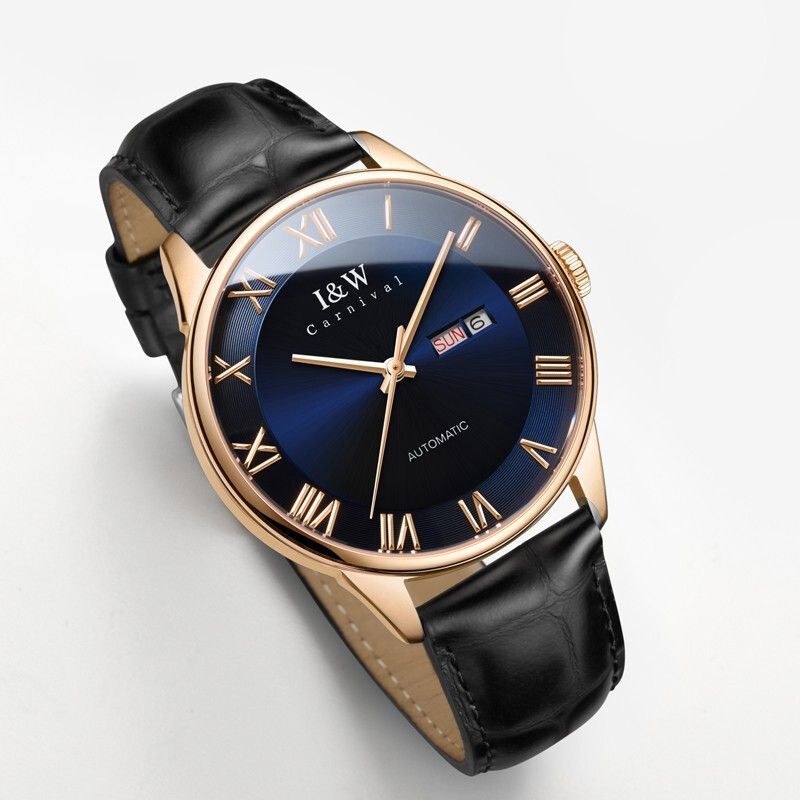 PSQ-I&W513 Luxury Brand High End Men's Mechanical Watch New MIYOTA Automatic Sapphire Waterproof Relogio Masculino with Leather Band