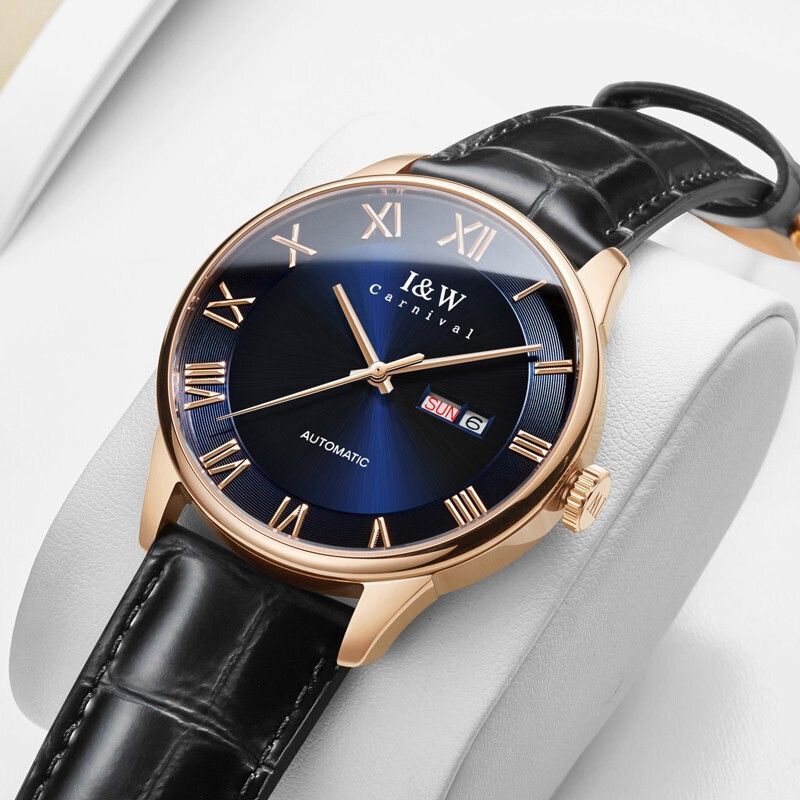 PSQ-I&W513 Luxury Brand High End Men's Mechanical Watch New MIYOTA Automatic Sapphire Waterproof Relogio Masculino with Leather Band